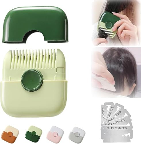 Tondeuse Coupe Fourche, Ciseaux Coiffure Pour Pointes Fourchues, Peigne De Coupe Cheveux, Tondeuse Frange, Accessoires Coiffure Femme (Vert)