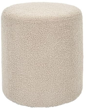 HOME DECO FACTORY - HD0490 Pouf Bouclette - Confort Optimal - Design Élégant - Polyvalent - Facile à Entretenir - Dimensions 35x35x35 cm - Couleur Taupe