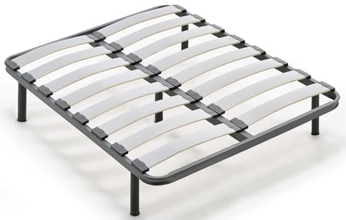 habithor - Somier Reforzado de Alta Resistencia | Acabado Grafito | Estructura de Acero 40x30 mm | Patas Cilíndricas Incluidas | Altura Final 37 cm | Medida: 135x180 cm | Fabricado en España