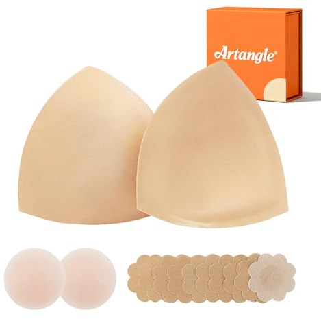 Bra Inserts Push-Up Lift for Sagging Double-Sided Adhesive Reusable for Strapless Backless Dresses and Bikini Swim Tops C-Cup Nude