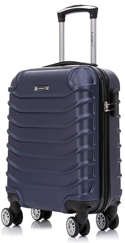 R.Leone Valigia EasyJet 45x36x20 cm Trolley Bagaglio a mano in ABS 4 ruote smontabili 2026 (Blu, XS Bagaglio low cost)