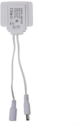Interruptor LED inteligente con sensor táctil de un solo botón, CC 12 V, 5 A, 60 W, para vidrio, acrílico, hotel, maquillaje, espejo, armario, control de iluminación, no requiere perforación (cable CC