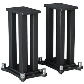 Generisch Cornice in metallo e scaffali in legno per libreria, sistema audio surround, 1 coppia (30 x 35 Top Pallet, 30 cm, nero)