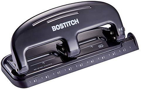 Bostitch EZ Squeeze™ Perforadora de 20 hojas, 3 agujeros, plateado/negro (HP20)