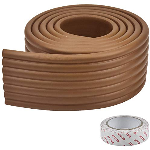 Paraspigoli per Bordo, Protezione Spigoli e Angoli, Bordi Bambini Antiurto, Paraspigoli Angolari in Gomma Corner Guard con Nastro Biadesivo per Neonati Bambino 2m x 80mm x 8mm (Marrone)