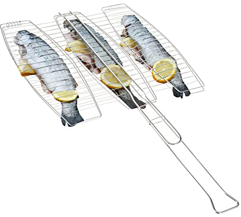 bremermann Fischgriller 3fach // Edelstahl // ca. 65 x 39,5 cm // Fischbräter