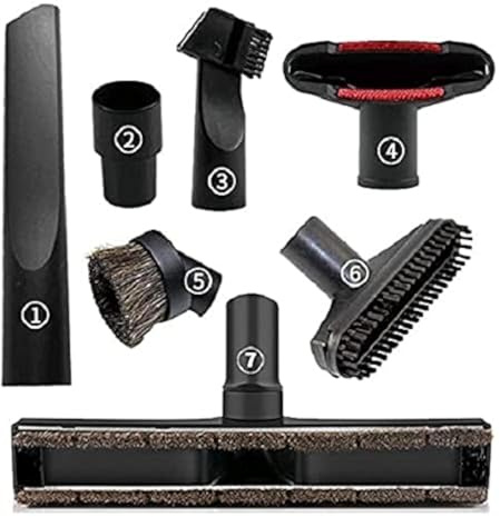 ANBOO Vacuum Attachments Replacement 1 1/4 inch & 1 3/8 inch Brush, Nozzle Crevice Tool, Hardwood Floor Brush for Shop vac Accessories 7pcs