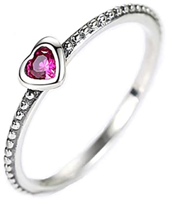 MariaFonte Ring New 2024 925er Silber Herz Rosa Damen Solitärring Rosenkranz Zirkonia Echt Schlange Erhältlich in 4 Größen Indianer Stein Kreis Sterling Silber Plattiert Freundschaft Mädchen