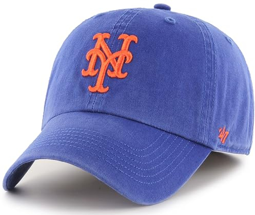 47 MLB Baseballkappe, Team-Farbe, Primär-Logo, Franchise, Unisex, Erwachsene, New York Mets - Blau, XL