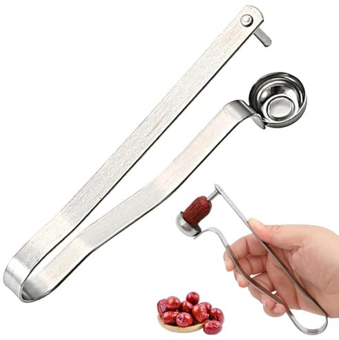 Snocciolatore di ciliegie, sminuzzatore di ciliegie, prugne, ciliegie, prugne, ciliegie, in acciaio inox, per distruggere ciliegie, distruggere le ciliegie, sminuzzatore manuale per noccioli di