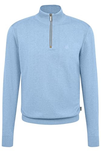 bugatti Herren Troyer Strickpullover Stehkragen kurzer Reißverschluss Regular Fit