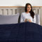 Brentfords Weighted Blanket 6 kg Teddy Fleece Gewichtete Decke für Erwachsene 125 x 180 cm, Marineblau Schwere Decke