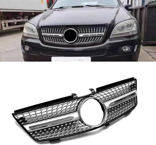Uklal Coche ABS Rejilla radiador, para Mercedes-Benz ML W164 2005-2008 Parrilla Delantera Rejillas Radiador Delantero Doble Puente Accesorios Repuesto