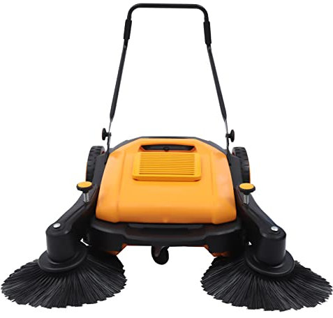 Walk Behind Sweeper - Barredora manual para suelos y pavimentos, para exteriores, 2 cepillos
