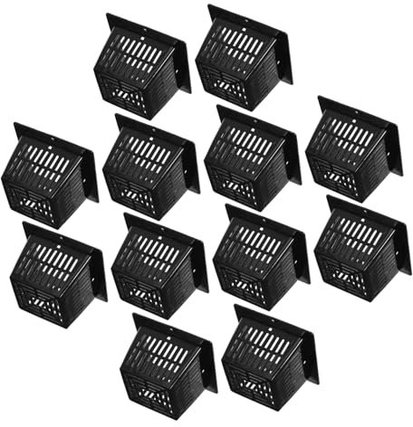Toddmomy 12pezzi Vasi Da Giardino Nera Per e Orticoltura Contenitori Quadrati Con Rete Mesh Per Drainage e Aerazione Per Piante Fiori e Verdure