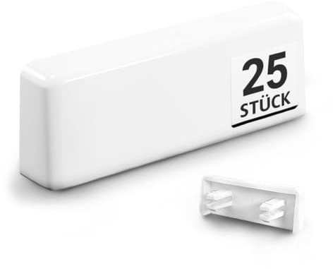 Bouchons de fentes d'eau pour fenêtres VOOXA | Rectangulaires, blancs RAL9010, pour fraisages de fentes de 27 à 35 x 5 mm, 25 pièces