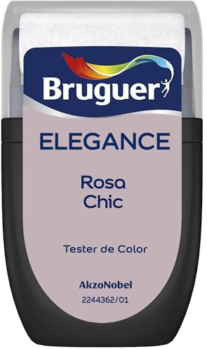Bruguer ELEGANCE Pintura Monocapa ExtraMate, Paredes y Techos, Interior, Exterior protegido, Alta Durabilidad, UltraLavable, Resistente al Desgaste y Manchas Rosa Chic 30 ml