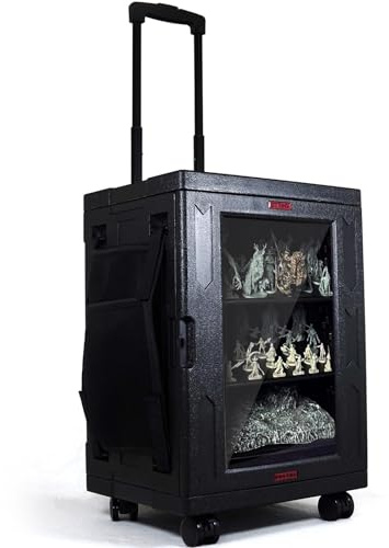 Evorzonha Miniature Carry Case Magnetic Compatible with Warhammer 40k Miniatures.Stackable Display Case with Removable Wheels.Storage and Transport DND Wargame Set(Large Size)