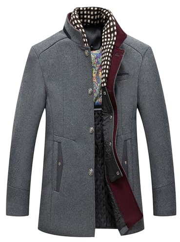 Manteau Homme Hiver Très Long Winter Coat Men Veste pour 3/4 Trench Vestes Manteaux Cachemire Vetement Noir Mi-Long en Laine Jaketa Chaude Caban Chaud Mi Trois Quart Longue Cuir Grande Taille Parka