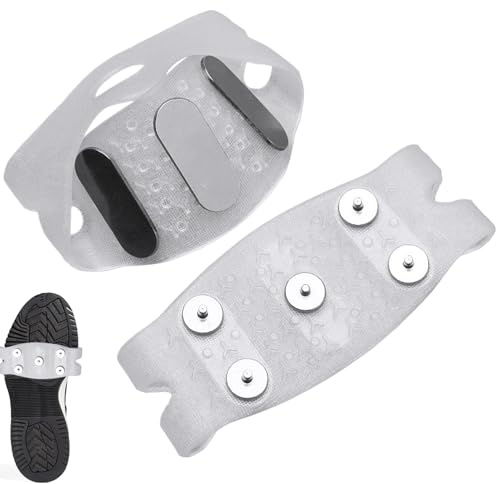 Clavos para Agarre De Zapatos: Nieve Helada Antideslizante De 5 Garras, Tacos De Tracción, 1,18 X 3,54 Pulgadas, Antideslizantes para Zapatos con Ajuste Elástico, Clavo De Acero Al Manganeso