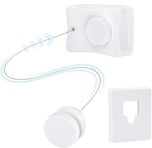 FORA Tendedero Extensible de Cuerda de Pared 5M - Cuerda Inoxidable 5m, Cierre de Bloqueo, Carga Máx 20 kg, Ahorra Espacio, Carcasa ABS, Color Blanco
