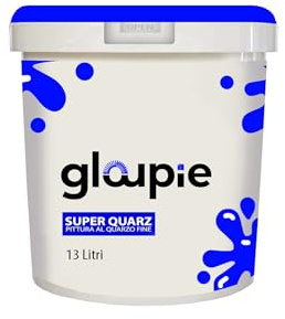 GLOUPIE SUPER QUARZ Pittura Al Quarzo Per Esterno Resistente Alle Intemperie, 13 Litri, Bianco, Made In Italy
