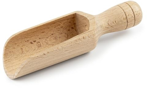 BICB European Beechwood Scoop 14cm (5.5-Inch) – Small Wooden Spoon for Kitchen Jars, Flour, Coffee & Spices – Natural Handcrafted Scoop for Bath Salts & Crafts