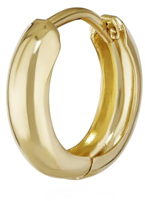 NKlaus Einzel 333er 8 Karat Gold gelbgold Klappcreole Ohrring 12,2 x 3,2mm Hochglanzpoliert Rund 4736