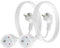 Alargo Enchufe, Paquete de 2 Cables Alargador Enchufe Schuko de 1,1 Metros, 16A/250V, 4000W, 1,5 mm² con Clavija y Acoplamiento Schuko, Doméstico para Multimedia de Oficina, Blanco