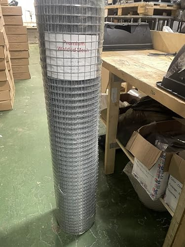 Heavy 16 Gauge Wire Mesh 25mm x 25mm Hole, Galvanised Welded Aviary Netting 1.2m x 15m Roll Chicken Wire 15m (15m x 1.2m)