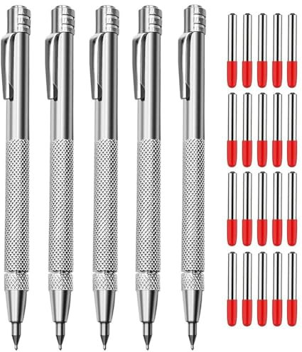 Miiauflskld Juego de 5 + 20 Herramientas de Trazador de Metal de Carburo de Tungsteno y Pluma de Grabado, Sin Necesidad de Afilar