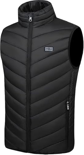 Mincoo Gilet Chauffant Femme avec Batterie 10000mah 5 V - 5 Zones Chauffage rapide Veste Chauffante - 3 Niveaux De TempéRature, Chauffage Veste Sans Manche pour Extérieur Moto Camping Ski Pêche