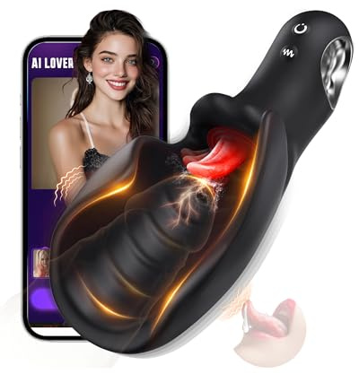 Sex Spielzeug für die Männer Masturbator, Upgraded Flügeldesign Masturbatoren & AI Smart APP Steuerung Vibrator, Zungenlecken Flattern Vibratorensets Masturbieren für Männer Paare Sex Toys mit 10 Modi