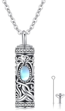Livets träd urna halsband för aska sterlingsilver livets träd kremering smycken minnessmycken present för kvinnor män cylinder urna halsband sterlingsilver, Groß, Sterlingsilver, Ingen ädelsten