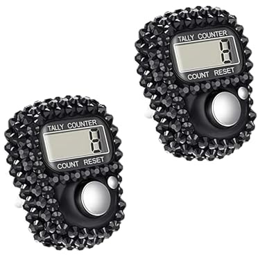 Lot de 2 compteurs de doigts électroniques, compteurs à clic, affichage numérique portable, pratique, mini compteur de tours réinitialisable pour accessoires de golf, compteurs de tours d'athlétisme