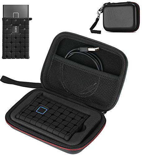 ProCase Étui+Pochette pour Samsung T7/ T7 Touch Portable SSD/T9 Disque SSD Externe Portable, Housse de Protection en EVA Rigide pour Disques Durs SSD, 2 Emplacements avec Proche Filet-Noir