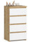 AKORD Kommode CL4 40 cm | 4 Schubladen | Schrank | für das Wohnzimmer | für das Schlafzimmer | B40 x H74 x T35 cm | Gewicht 18,4 kg | Artisan Eiche/Weiß