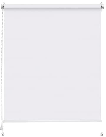 Rettika Sichtschutz Rollo ohne Bohren - Weiß, Breite: 60cm, Höhe 220 - Rollos für Fenster ohne Bohren, Fenster rollos für innen, Jalousien zum Klemmen, Klemmrollo