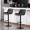 YOUNIKE Barhocker 2er Set Kunstleder Gepolstert Küchenstuhl mit Rückenlehne, Höhenverstellbar 360° Drehbar, Hoch Thekenhocker Barstuhl für Küche und Bar, Schwarz