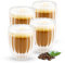 Shodiffy Tasse a Cafe Verre à Double Paroi, 4 Pièces 330 ML Verres à Expresso pour Moka Latte Macchiato Café Crème Glacée Lait Jus de Fruits Thé Transparent