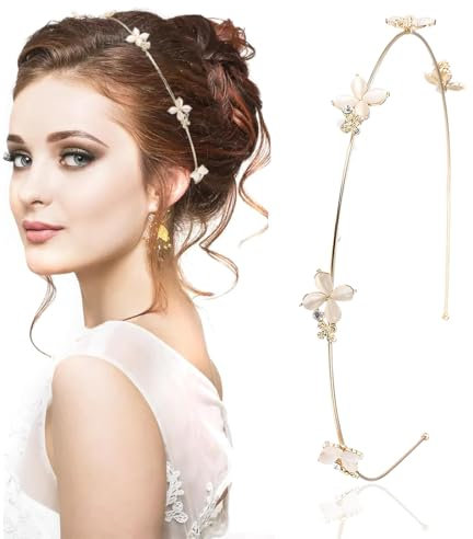 ZORVUJI Accessoire Cheveux Or Fille Communion Couronne Fleur Mariage Filigrane Coiffure Femme