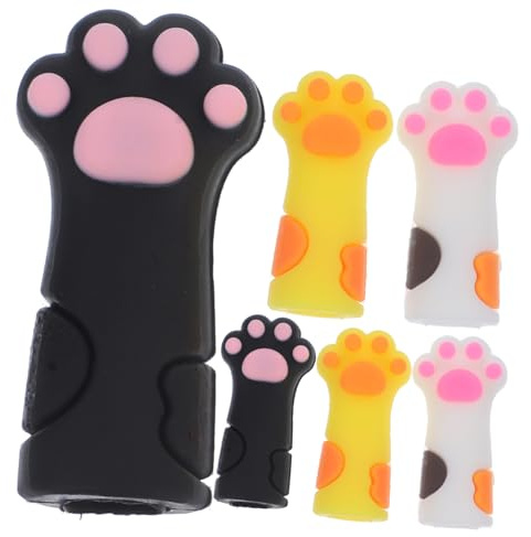 WRITWAA 6piezas Fundas Protectoras Para Tijeras Cutículas Silicona Duradera Diseño Gato Con Patas Para Protección Antióxido Accesorio -pedi Resistente y Reutilizable