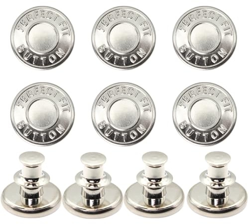 10 PCS 17 Mm Detachable Metal DIY Retractable Adjustable Jeans Bouton Jean Sans Couture Pour Réparation Vêtements, Pantalons, Vestes, Patch Bouton, Boutons Mercerie Robustes