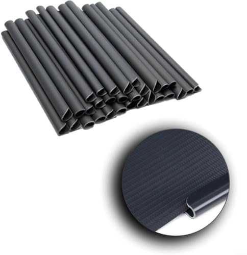 PVC Mounting Clips For Privacy Screen Strips (30-Pack), 19X1.5cm Black Clamp Bars, Heavy-Duty Weatherproof & UV-Resistant, Compatible With Double Rod Mat Fences, Tool-Free Installation