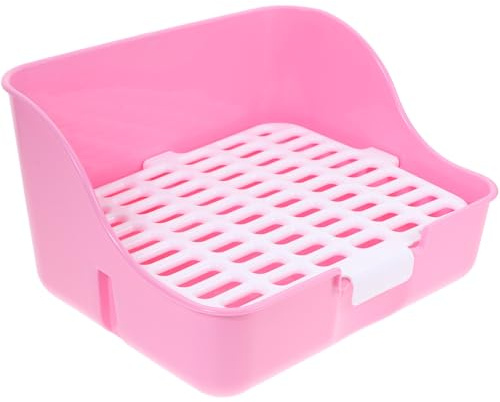 GALPADA Vasino per Conigli in Plastica Rosa Compatto e Pratico, Lettiera per Piccoli Animali per Conigli e Criceti in Casa o Giardino Colore Casuale