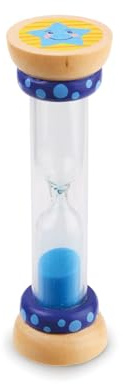TRENDHAUS Zahnfee Mia 964595 Toothbrush Clock with 3 Minute Timer, Wooden and Acrylic Glass with Coloured Sand, Random Colour
