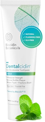Biocidin Dentalcidin Mint Fluoride Free Whitening Toothpaste, 3 Oz