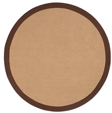 carpetfine Sisalteppich Rund Braun Ø 120 | Moderner Teppich für Wohn- und Schlafzimmer