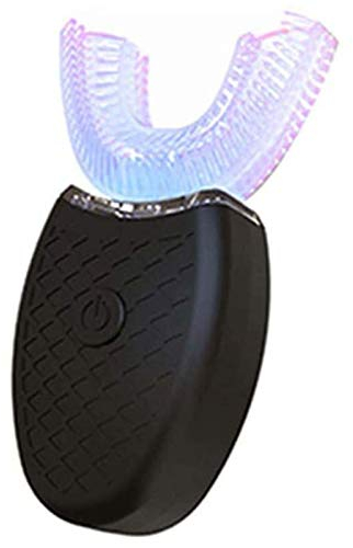 Elektrische Ultraschall Zahnbürste 360 ° Automatische Zahnbürste Vollautomatisch Ultraschall U-förmige Intelligente Reinigung Zahnbürste Kinderzahnbürste Sonic Zahnbürste Kabelloses (Schwarz)
