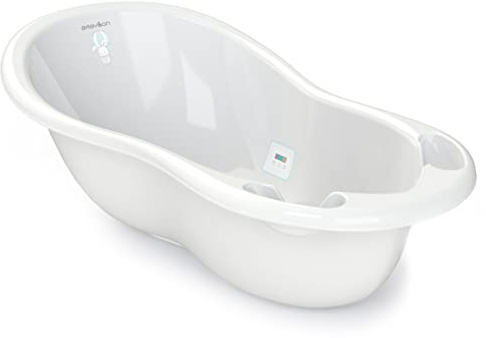 BABYLON Shuttle Bath Babywanne+Thermometer&Stöpsel, 0-18 Monate, groß, Weiß